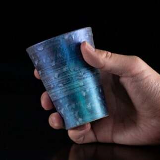 【NYが認めた逸品】有田焼 麟 Lin プレミアムビアグラス 1個 (深海) 容量 200ml メタリックな有田焼 ギフトにも◎【金照堂】ビアグラス ビアカップ タンブラー 食器 有田焼 ギフト 青色