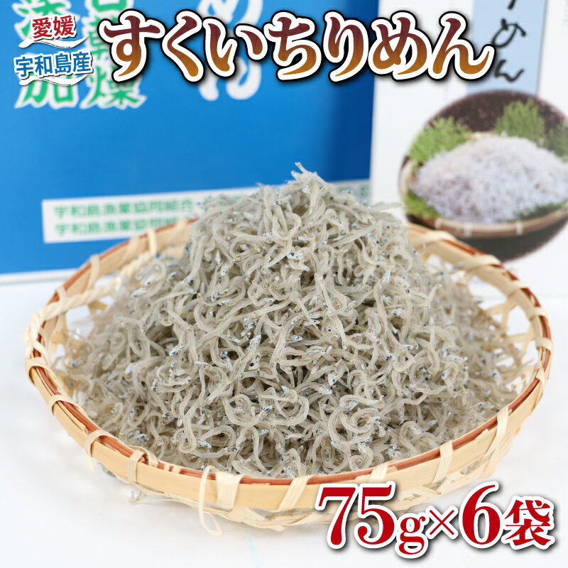 【ふるさと納税】 ちりめん すくいちりめん 75g×6袋 計450g 愛媛県漁業協同組合宇和島支所 じゃこ ちりめんじゃこ しらす しらす干し ちりめん干し おつまみ 加工品 水産品 ふりかけ 弁当 おにぎり 天日干し イワシ 高級 数量限定 産地直送 国産 愛媛 宇和島 D018-027003