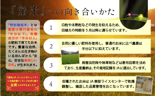 016018. 令和５年産【特別栽培米コシヒカリ】 蛍米精米10kg（5kg×2袋）