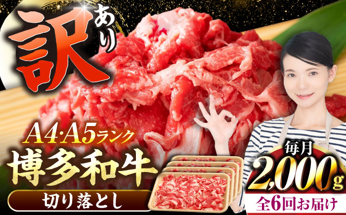 
                  【全6回定期便】【訳あり】【A4〜A5】博多和牛 切り落とし 2.0kg（500g×４個）《豊前市》【株式会社木村食品】[VDZ150] 和牛 国産 牛肉 切り落とし 定期便 6回
                