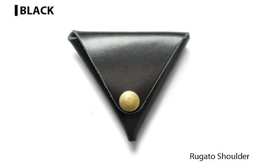 サムライクラフト 三角コインケース(小銭入れ)＜ブラック＞(95mm×80mm×厚み25mm)レザー 革 レザー製品 革製品 ルガトショルダー 本格 ギフト 名入れ 日本製 手縫い ハンドメイド シンプル ファッション 小物 Samurai Craft【株式会社Stand Field】ta275-black
