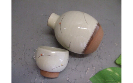 【信楽焼】徳利&ぐいのみ(粉引) 日本酒 nwu-027