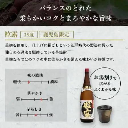 【毎月定期便】薩摩酒造の定番・限定焼酎【黒白波・粒露】1800ml×2本 CC0-18全2回【配送不可地域：離島】【4088261】
