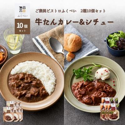 ふるさと納税 岩沼市 レトルト 牛たんカレー&amp;シチュー 2種 10個[No.5704-1753]
