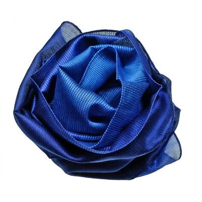 ふるさと納税 富士河口湖町 【「郡内織物」富士桜工房 】とにかるスカーフ　シルク×コットン3色　瑠璃色 |  | 01