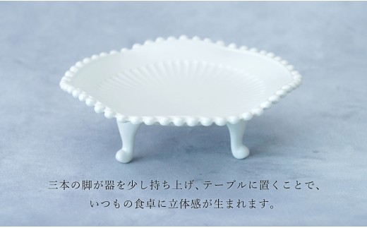 有田焼 銀彩コンポート皿【貝山窯】おしゃれ 高台皿 高級感 デザート皿 アクセサリートレー インテリア ジュエリートレー fh012