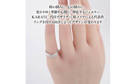 ダイヤモンド ブラックサファイア ピンキーリング KARATI ダイヤモンド