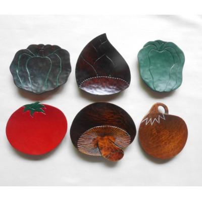 ふるさと納税 伊達市 【漆器】野菜の柄の豆皿 6枚(直径 約8〜11cm)