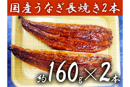 【土用の丑の日までにお届け】カネト平田 うなぎ長焼き2本セット約160g×2 (a15-034)