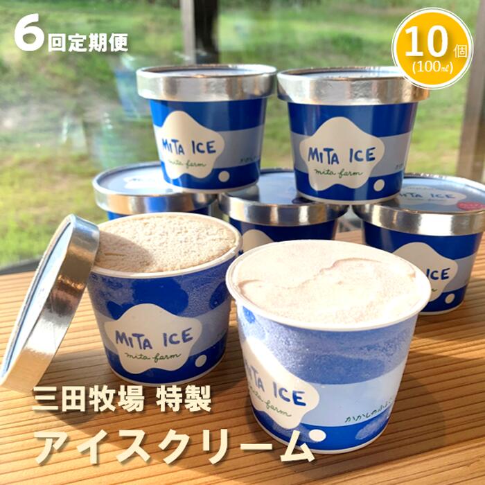 【ふるさと納税】【6ヵ月定期便】アイス 三田牧場 特製 アイスクリーム 10個 セット ミルク チョコレート いちごミルク ラムレーズン 抹茶 お菓子 デザート 新鮮 生乳 練乳 生クリーム