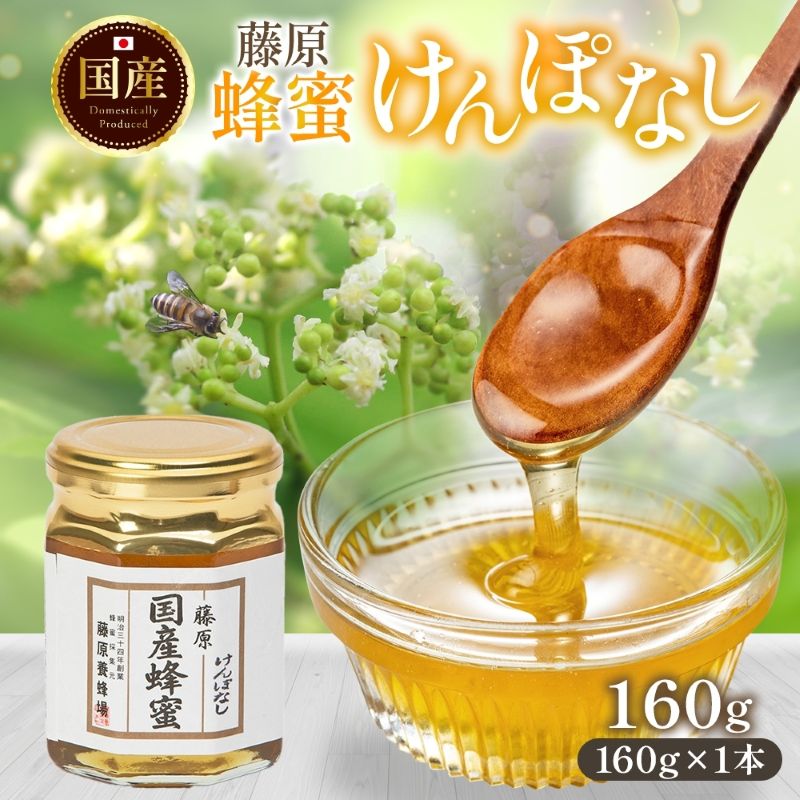 【ふるさと納税】 はちみつ けんぽなし 藤原国産蜂蜜 160g 瓶 国産はちみつ 純粋はちみつ 天然 無添加 ケンポナシ 玄圃梨 単花蜜 朝しぼり 完熟 ハチミツ 岩手県 盛岡市 東北 岩手 盛岡 藤原養蜂場