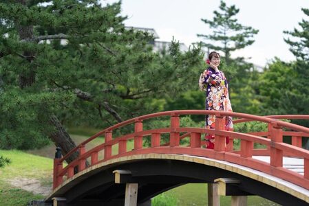 BNJ-1 渡辺写真館 ロケーションフォトプランA 振袖ロケーションフォトプラン 約80カットデータ付 奈良市 ロケ地2箇所 平日プラン