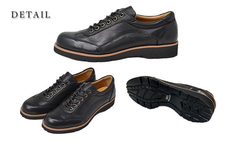 倭イズム 鹿革婦人靴 YAL2001 ブラック ファッション シューズ  23.0cm