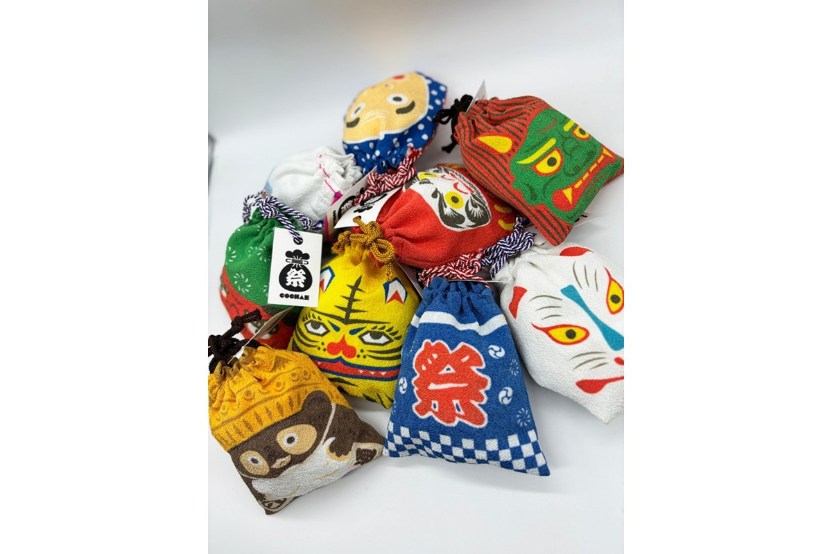 
            丹後ちりめん 祭巾着  デザイン選べる　サイズ：約22cm×13cm　DZ00028-01・DZ00028-02
          