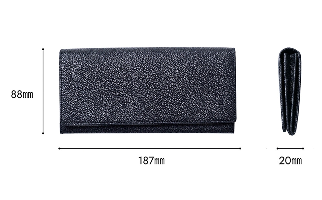 黒桟革 長財布 茶