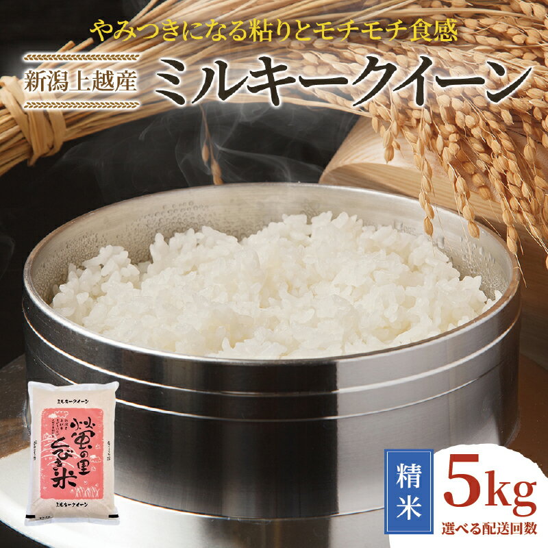 【ふるさと納税】令和7年産 先行予約 配送回数が選べる 新潟上越産ミルキークイーン 5kg｜ミルキークイーン 米 こしひかり こめ おすすめ 新潟 新潟県産 にいがた 上越 上越産