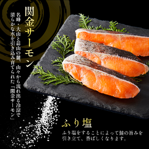 【1切れずつ真空冷凍】 関金サーモン ふり塩切り身 1.440g（60g×24切れ） マス トラウトサーモン 鮭 さけ シャケ 国産鮭 ふり塩鮭 鮭切身 サーモン 国産サーモン サーモン切身 養殖サー
