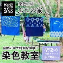 【ふるさと納税】型染め体験　体験チケット　30,000円分【ぷにの家】 | 茨城県 つくば市 体験 チケット 染物 藍染 草木染 型染め 自然 古民家 SDGs 染料 季節 四季