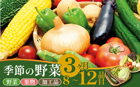 野菜 セット 定期便 3回 8～12種類 野菜 野菜 野菜 野菜seida009