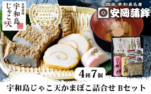 ＼10営業日以内発送／ じゃこ天 かまぼこ 詰め合わせ Bセット 4種 安岡蒲鉾店 宇和島じゃこ天 5枚 錦巻 あげ巻 蒲鉾 赤白 各 1本 じゃこ つみれ 2袋 練り物 ねりもの 練り製品 揚げかまぼこ 天ぷら さつま揚げ 小分け おつまみ 加工品 特産品 郷土料理 国産 愛媛 宇和島 C026-020002
