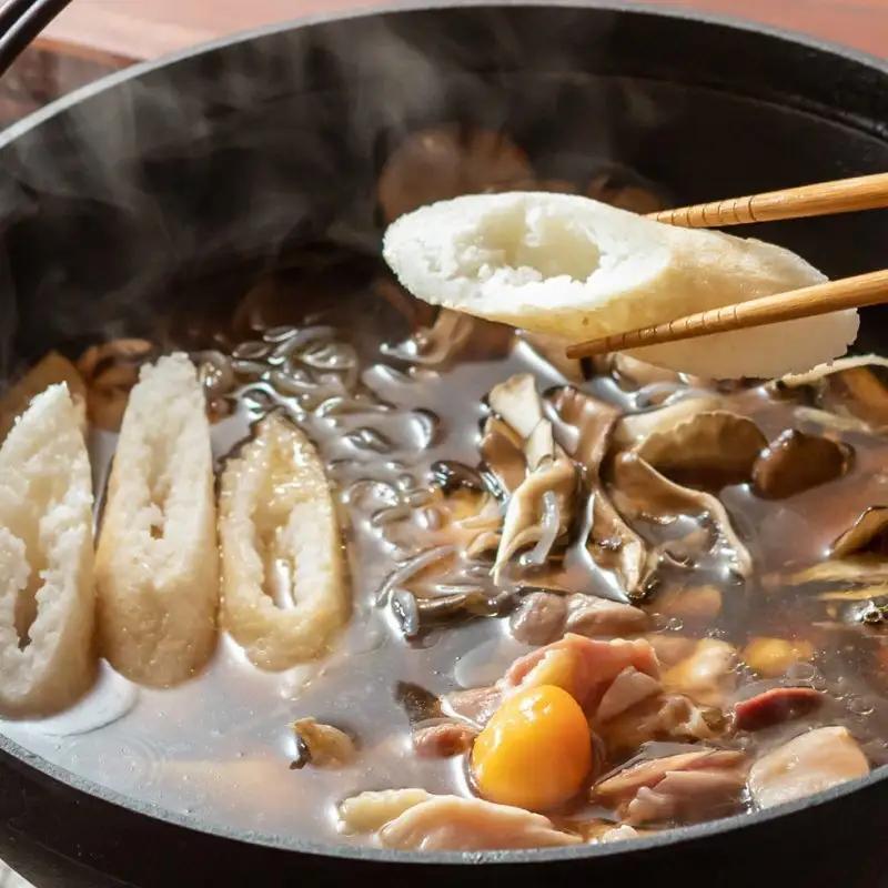 きりたんぽ鍋 セット 4人前 比内地鶏 200日飼育 平飼い きりたんぽ 鍋セット 稲庭うどん 野菜付き 白神特選　シャディハッピー