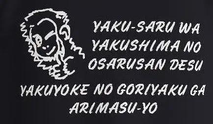 やくさるTシャツDRY Lサイズ 【黒】