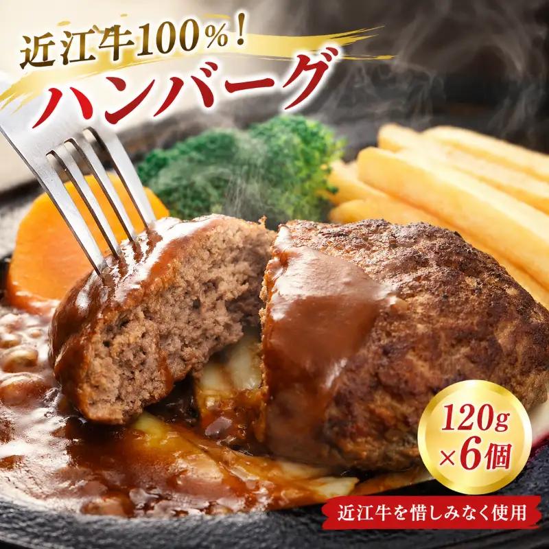 【近江牛100%使用】 ハンバーグ 6個入 バーグ 近江牛 牛100％ 牛 旨味調味料 合成保存料 合成着色料 無添加 個包装
