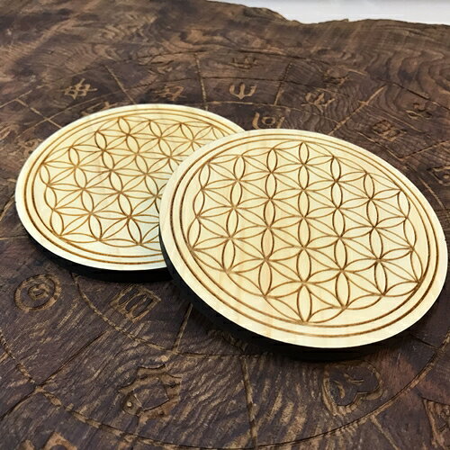 【ふるさと納税】フラワーオブライフ　パワープレート　2枚入り×2　三重県産　ひのき製／KOSHIKARI　ふるさと納税　インテリア　大紀ブランド　三重県　大紀町