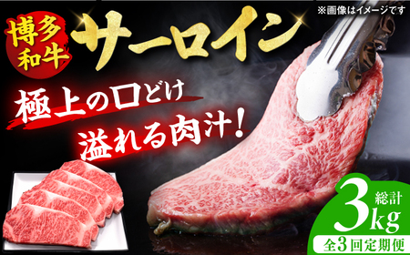 【3回定期便】博多和牛 サーロイン ステーキ 200g×5枚 / 肉 ステーキ 牛肉 ステーキ 肉 ステーキ 牛肉 [AFBV019]