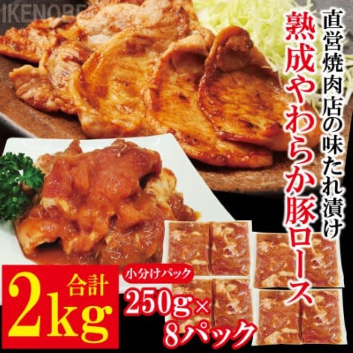 熟成豚ロース2kg[250g×8P] 豚肉 豚ロース ロース 豚 たれ漬け タレ 味付け肉 小分け 惣菜 おかず 弁当 冷凍 【そうざい男しゃく（株式会社池延）】【ho1489】