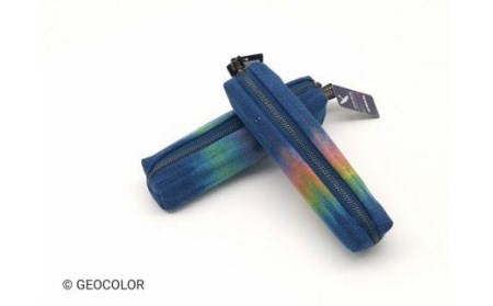 八幡平GEOCOLORペンケース（寒色系）【どれが届くかお楽しみ】 ／ 地熱染め 筆記具 筆記用具 大人 小物入れ 筆箱 ふでばこ ポーチ 筆入れ 手絞り 手染め 染物 染め物 お土産 ご当地 人気 
