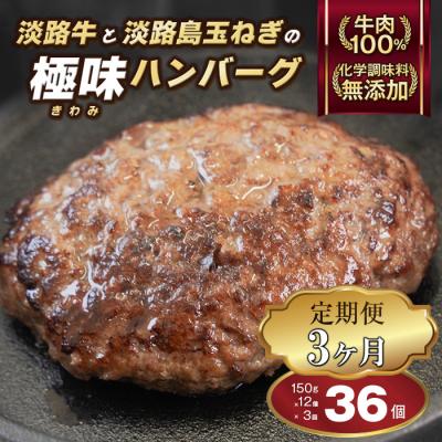 ふるさと納税 淡路市 【定期便3ヶ月】淡路島 極味ハンバーグ 150g×12個　ao05870