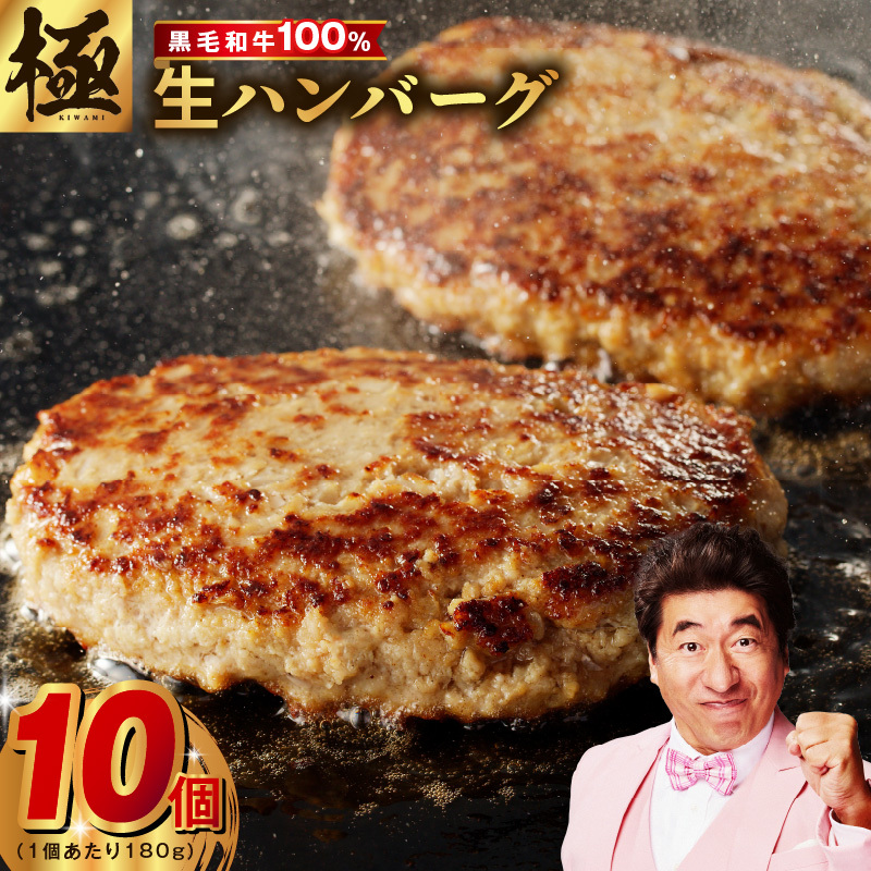 黒毛和牛100％ 極み生ハンバーグ（180g）×10個 CFX0027