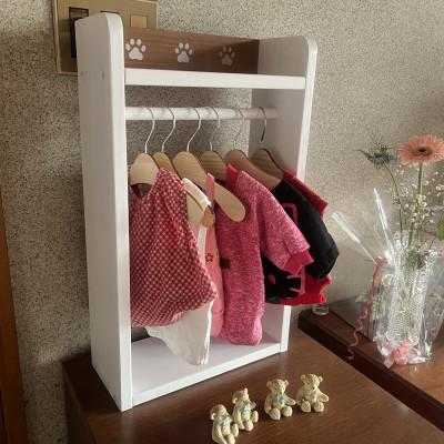 ふるさと納税 海南市 肉球が可愛い、ペットハンガー　ラック　横幅33×奥行14×高さ55cm　(ホワイト×チーク色) |  | 02