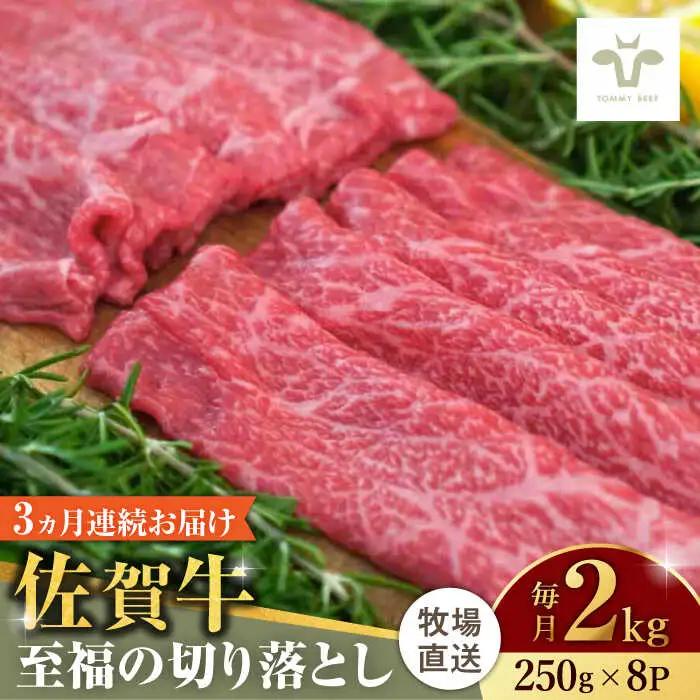 【全3回定期便】佐賀牛至福の切り落とし 計6kg（250g×8袋×3回） / 佐賀県 / 有限会社佐賀セントラル牧場 [41ASAA030]