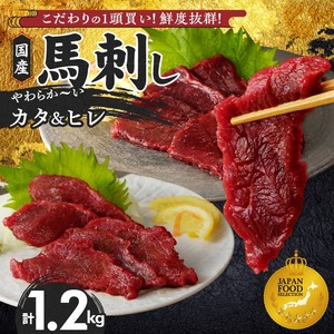 【福岡県産】 新鮮こだわり国産馬刺し【馬刺しタレ付き】福岡県産《カタ・ヒレ》（カタ100g×7P・ヒレ100g×5P）_馬刺し 計 1.2kg 1袋 100g カタ 7袋 ヒレ 5袋 特製 甘口醤油ダレ 100ml × 2本 国産 福岡県産 新鮮 生食用 赤身 真空包装 個包装 急速冷凍 肉 馬肉 ブロック 冷凍 食べ比べ 小分け 便利 低カロリー 高たんぱく お取り寄せ 福岡県 久留米市 送料無料 〔Ah019〕