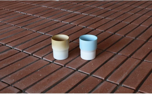 1616/ S&B Mug Blue & Light Brown セット 有田焼 器 食器 マグカップ 白 ホワイト ブルー ブラウン A18-19
