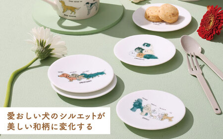【美濃焼】 温度で変化する器 温感 犬 マグカップ 2個 『チワワ』 『プードル』 と 犬柄 豆皿 5枚 セット 【丸モ高木陶器】 マグ カップ ペア ギフト 贈り物 プレゼント 可愛い かわいい い