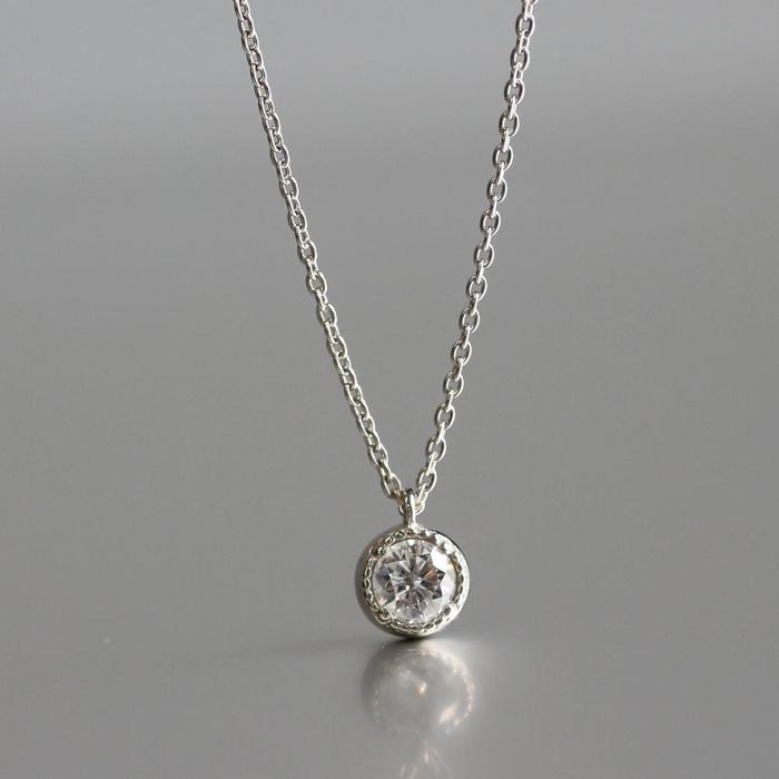 【ふるさと納税】サステナブルなジュエリーを ラボグロウンダイヤモンド Pt900ネックレス 0.2ct ミルグレイン　LAB-PT900-003