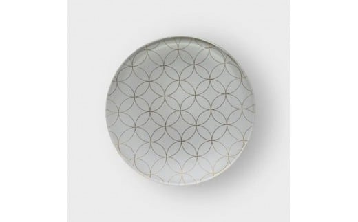 丸小皿 金七宝つなぎ 純白