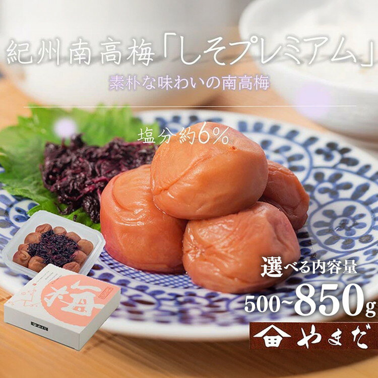【ふるさと納税】＼選べる内容量／紀州南高梅しそプレミアム塩分約6％ | ふるさと納税 梅干し 南高梅 和歌山 梅 減塩 しそ漬け お粥 お茶漬け ご飯のお供 和歌山県 美浜町