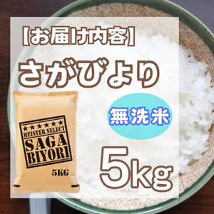 CID20_【無洗米】さがびより5kg【五つ星お米マイスター厳選！】