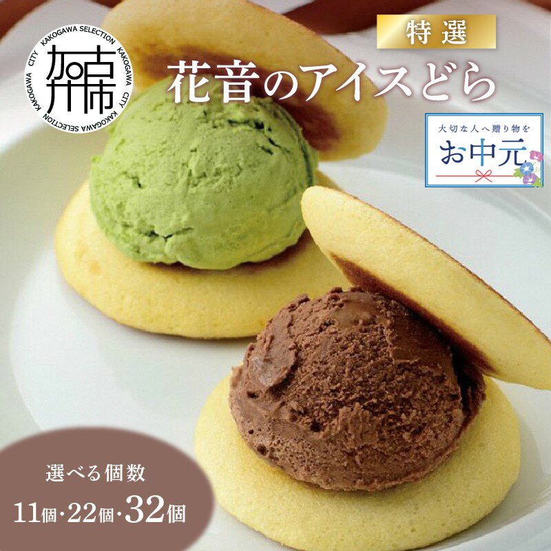 【ふるさと納税】【＼お中元熨斗対応／】花音のアイスどら 詰合せ(特撰) 11個 22個 32個 《 アイス どら焼き 詰め合わせ チョコ イチゴ バニラ 抹茶 お土産 銘菓 お菓子 菓子 おやつ スイーツ お取り寄せ ご当地 おうち時間 送料無料 贈答用 ギフト プレゼント 贈り物 》