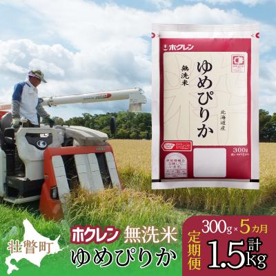 ふるさと納税 壮瞥町 【令和7年産】【5ヶ月定期配送】(無洗米300g)ホクレンゆめぴりか  SBTD150