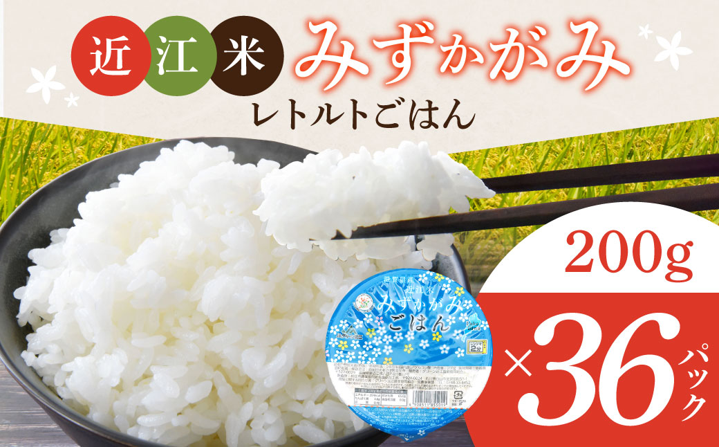 JAグリーン近江 みずかがみ レトルトご飯 200g×36個　A-F05　グリーン近江農業協同組合