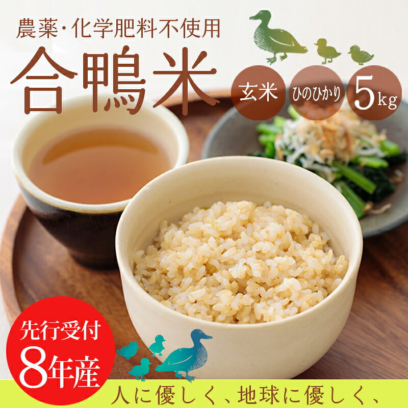 【ふるさと納税】玄米 合鴨米 有機栽培 宮崎県産 高原町産 令和8年産 合鴨米ひのひかり 玄米 5kg 送料無料 深い味わい世界でも珍しい希少ミネラルを高濃度で含有の霧島山麓から湧き出る名水育ち 合鴨農法 残留農薬ゼロ 安全・安心 産地直送 2026年産 20000円 故郷納税
