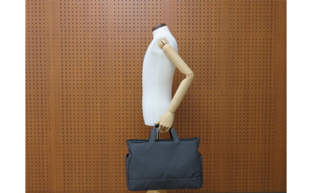 エコステップボストンバッグ (No.1599-03) チャコールグレー / 木和田 ボストンバッグ 軽量 撥水 ポリエステル ポケット ショルダーベルト付き 高級 かばん カバン バッグ 鞄 手作り 