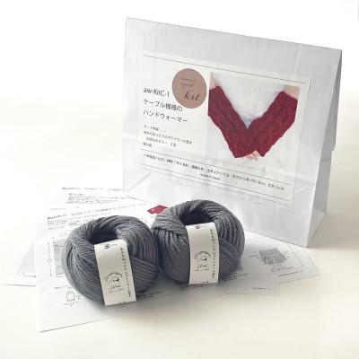 ふるさと納税 江南市 毛糸2玉で編めるケーブル模様のハンドウォーマーキット 16番色