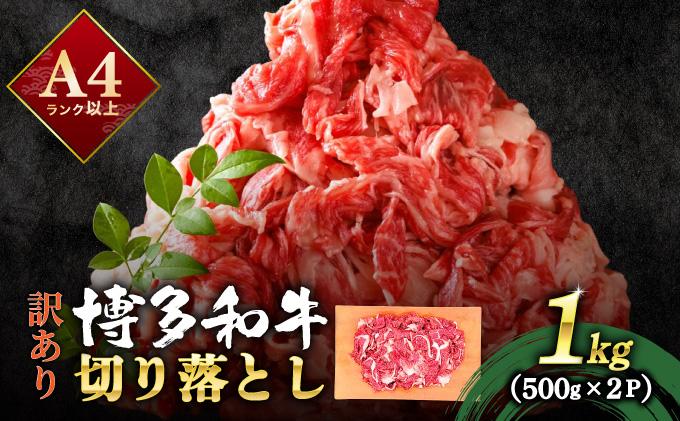 寄附額改定↓ 【訳あり】博多和牛 切り落とし 1kg（500g×2）