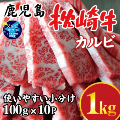 
                  ＜父の日＞鹿児島 枕崎牛 ＜カルビ 1kg＞ 焼肉 国産和牛 小分け 10P　C0-63F【1605871】
                